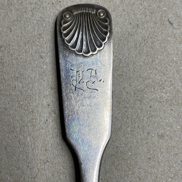 Christian F Heise Shell Tip Denmark Sterling 1911 Child’s Spoon Monogram P.A. 19 - Picture 7 of 7